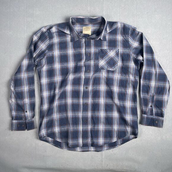 the clothing company Other - Telluride Clothing‎ Co. Plaid Button Up Long Sleeve Men Flannel Shirt XL Blue